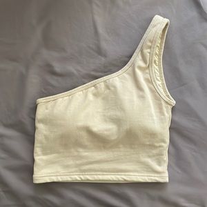 Klassy Network One Shoulder Brami (Crop) — Sand, Size S
